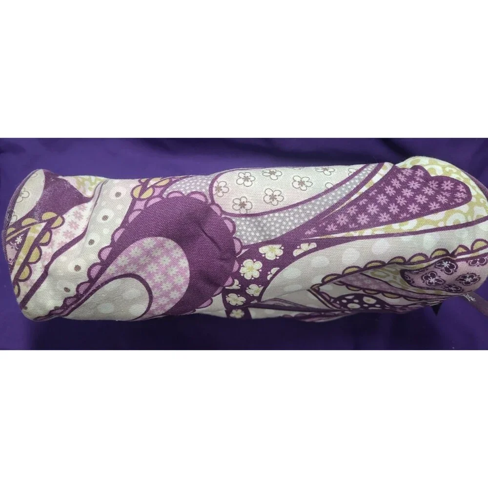 Thirty-One Handle Cosmetic Toiletry Travel Bag Purple Gray Paisley Floral 5996